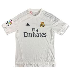 Adidas Real Madrid Home Jersey 2015 2016 White Fly Emirates LFP Soccer Men’s S